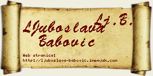 LJuboslava Babović vizit kartica